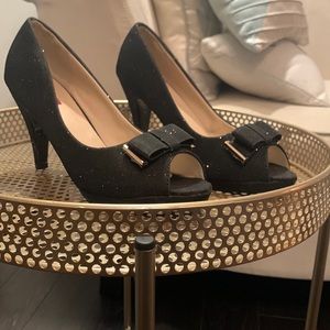 Black sparkle high heels, Size 40 (US 10), 3 inch high heel
